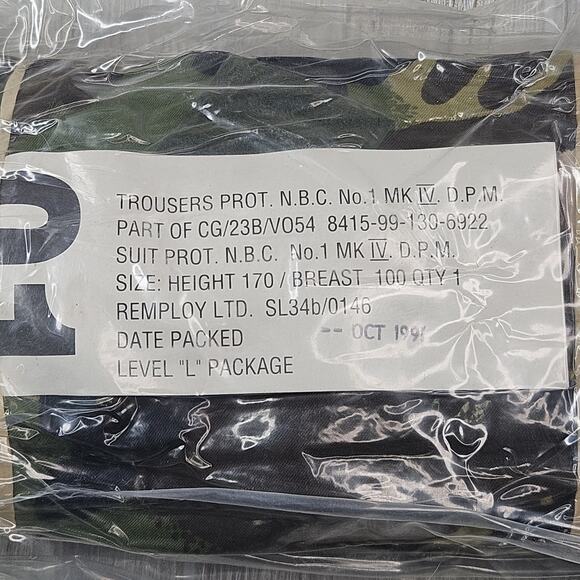 Vintage British Army NBC Suit Pants Mens Medium Camouflage DPM Camo Military 90s - Picture 2 of 6